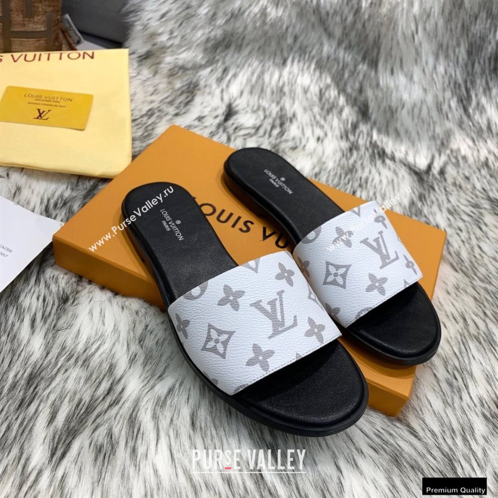 Louis Vuitton Monogram Canvas Lock It Flat Mules White 2020 (modeng-20122318)