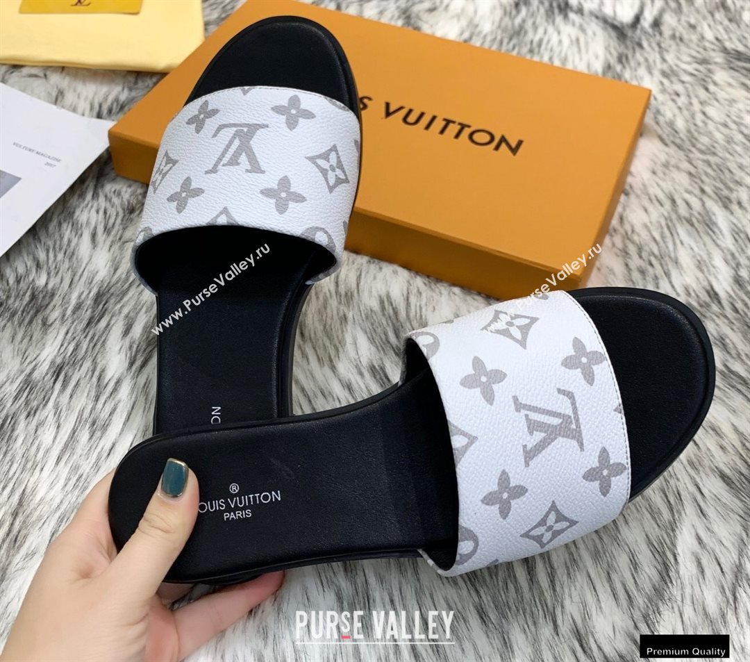 Louis Vuitton Monogram Canvas Lock It Flat Mules White 2020 (modeng-20122318)