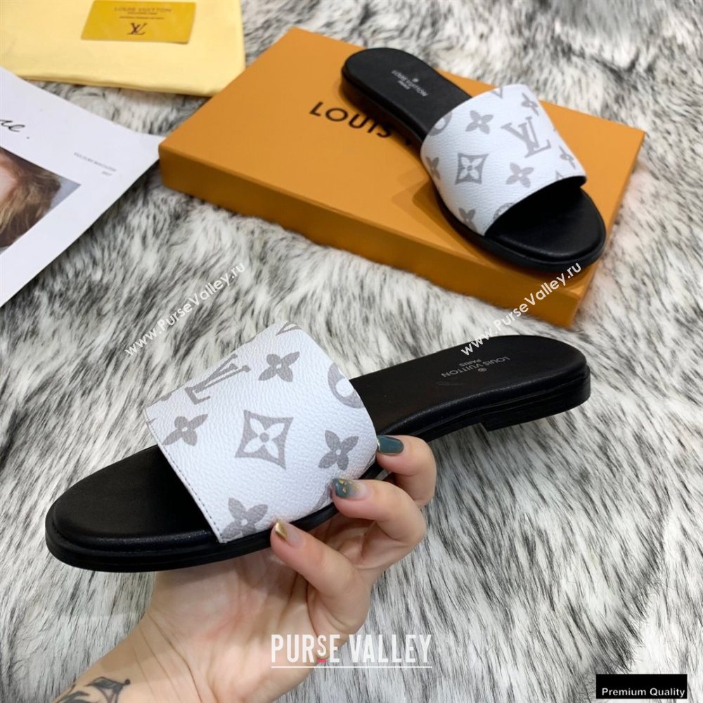 Louis Vuitton Monogram Canvas Lock It Flat Mules White 2020 (modeng-20122318)