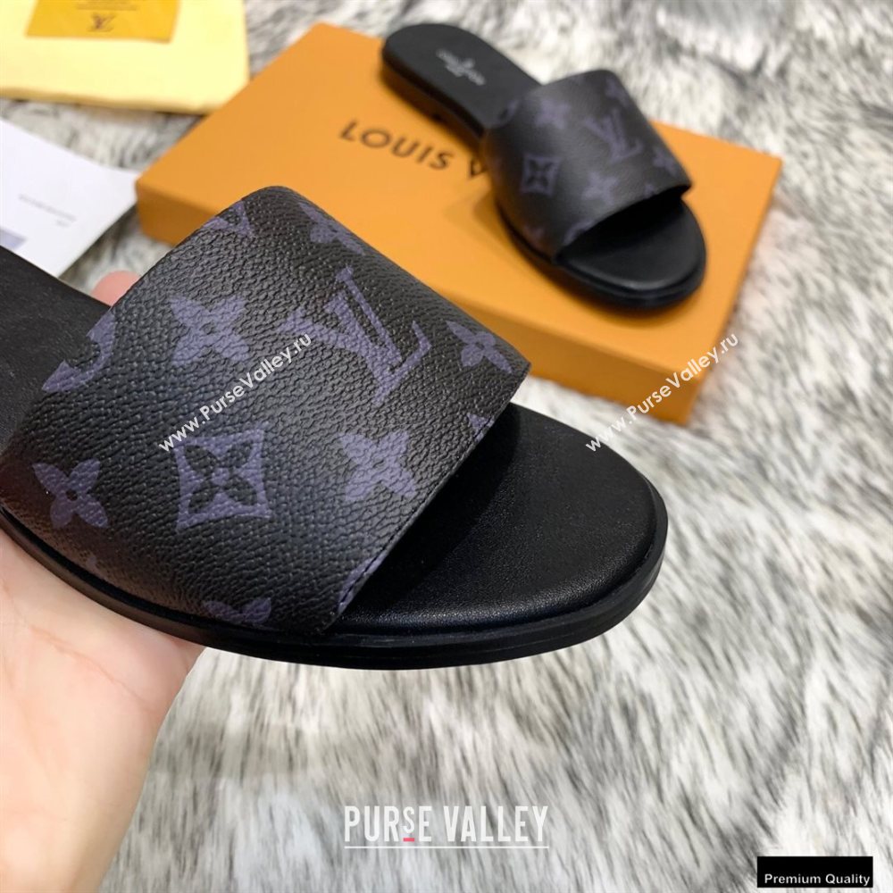 Louis Vuitton Monogram Canvas Lock It Flat Mules Black 2020 (modeng-20122317)