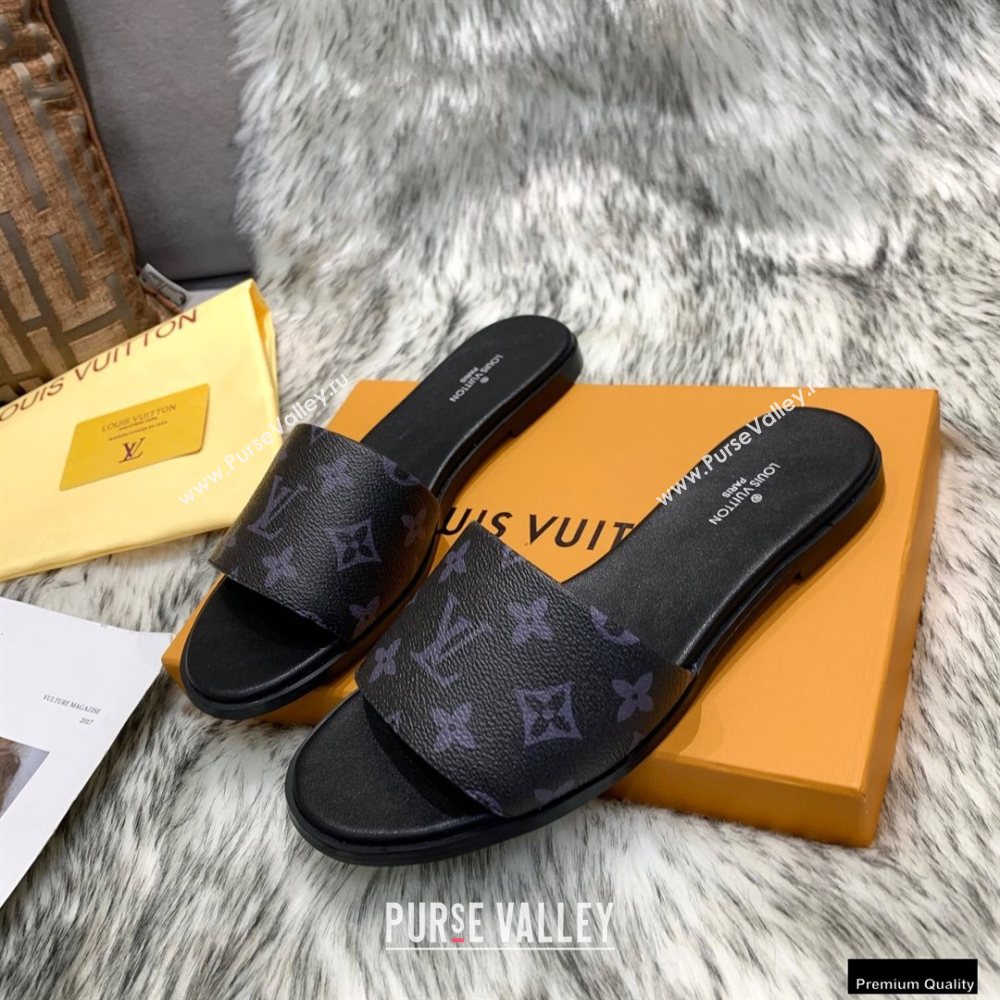 Louis Vuitton Monogram Canvas Lock It Flat Mules Black 2020 (modeng-20122317)