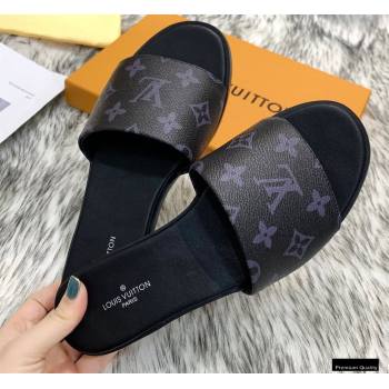 Louis Vuitton Monogram Canvas Lock It Flat Mules Black 2020 (modeng-20122317)