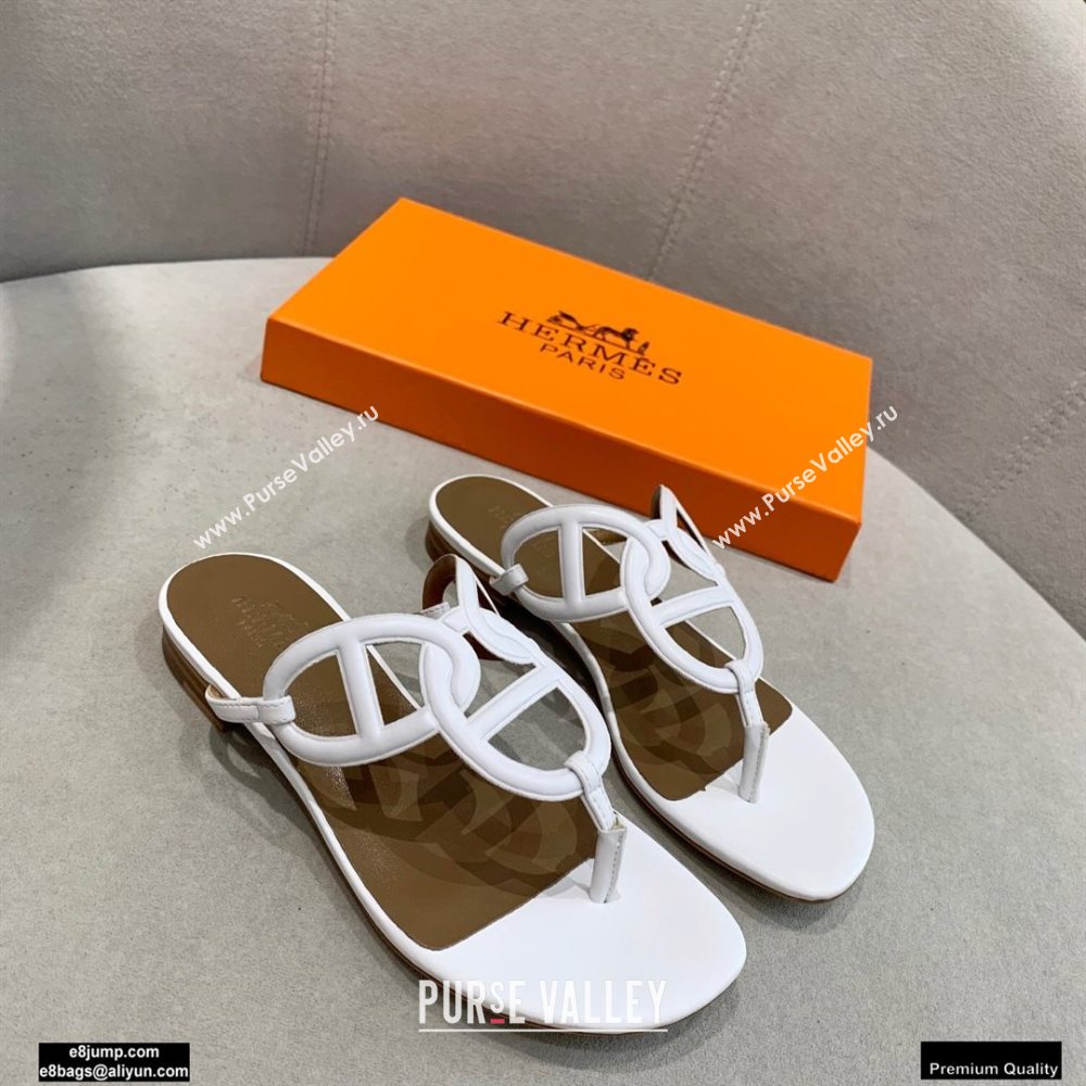 Hermes Chaine Dancre Beach Sandals White (modeng-20122429)