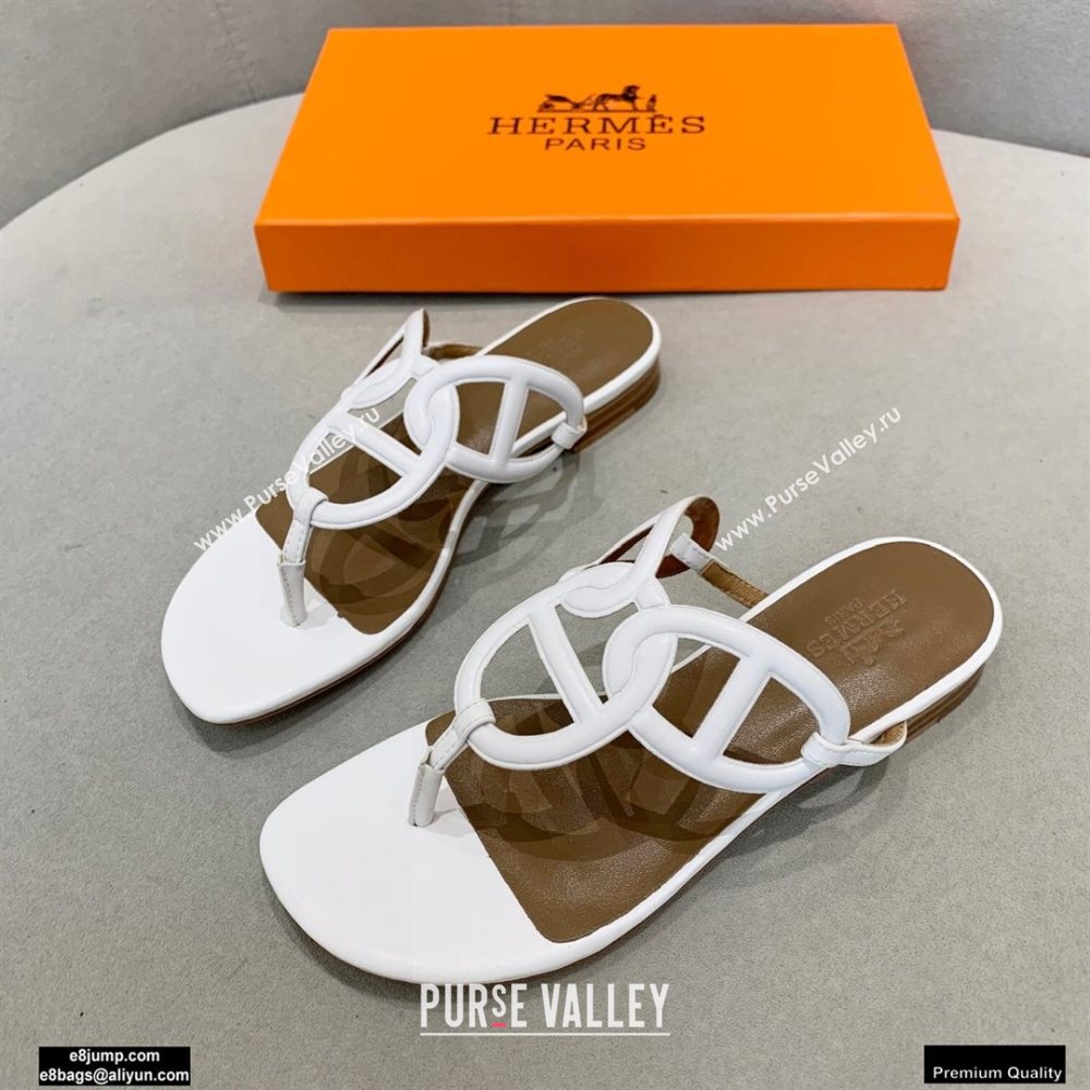 Hermes Chaine Dancre Beach Sandals White (modeng-20122429)