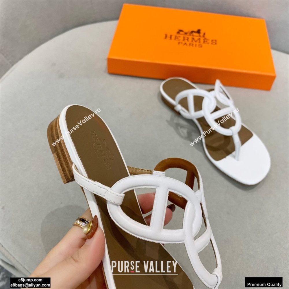 Hermes Chaine Dancre Beach Sandals White (modeng-20122429)