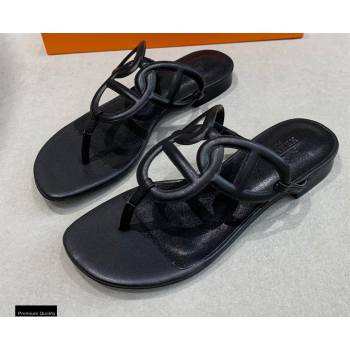 Hermes Chaine Dancre Beach Sandals Black (modeng-20122428)