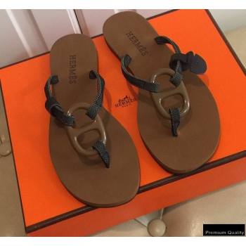 Hermes Kala Nera Chaine Dancre Flip Flops Thongs Sandals 12 (modeng-20122424)