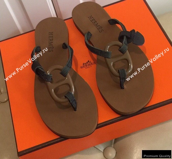 Hermes Kala Nera Chaine Dancre Flip Flops Thongs Sandals 12 (modeng-20122424)