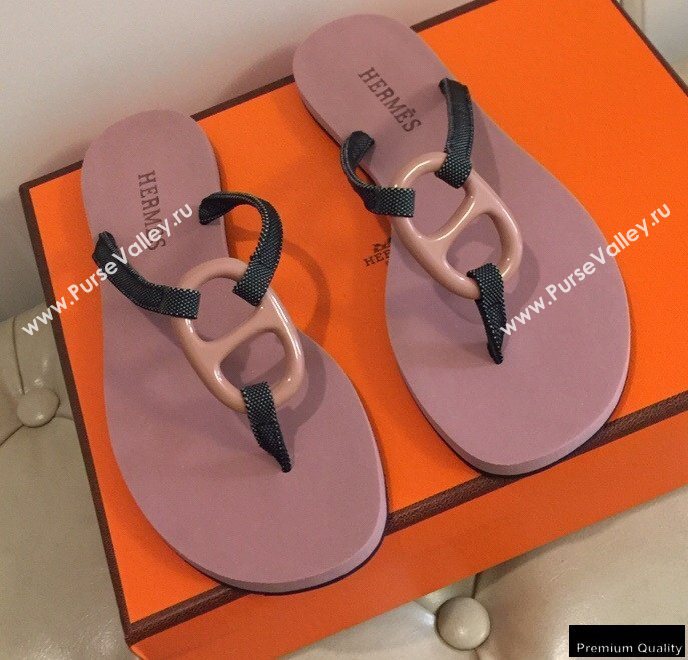 Hermes Kala Nera Chaine Dancre Flip Flops Thongs Sandals 10 (modeng-20122422)