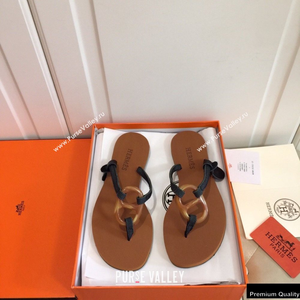 Hermes Kala Nera Chaine Dancre Flip Flops Thongs Sandals 03 (modeng-20122415)