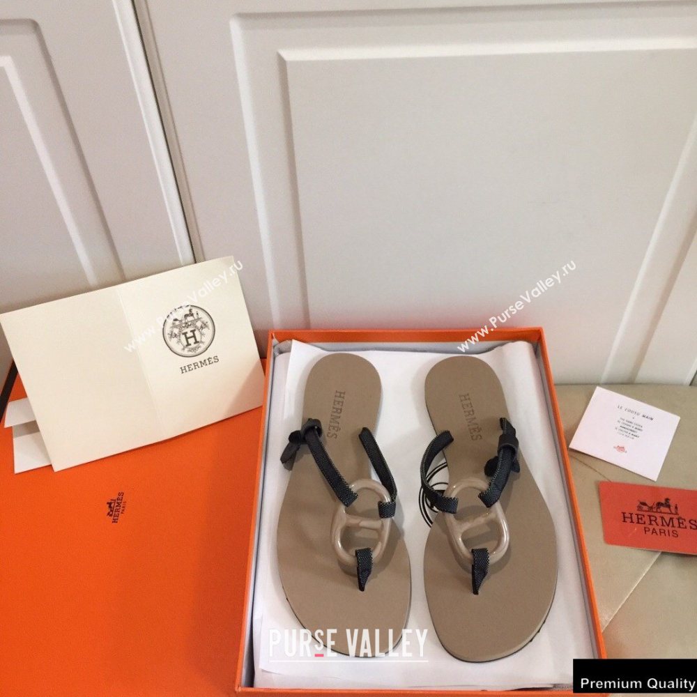 Hermes Kala Nera Chaine Dancre Flip Flops Thongs Sandals 02 (modeng-20122414)