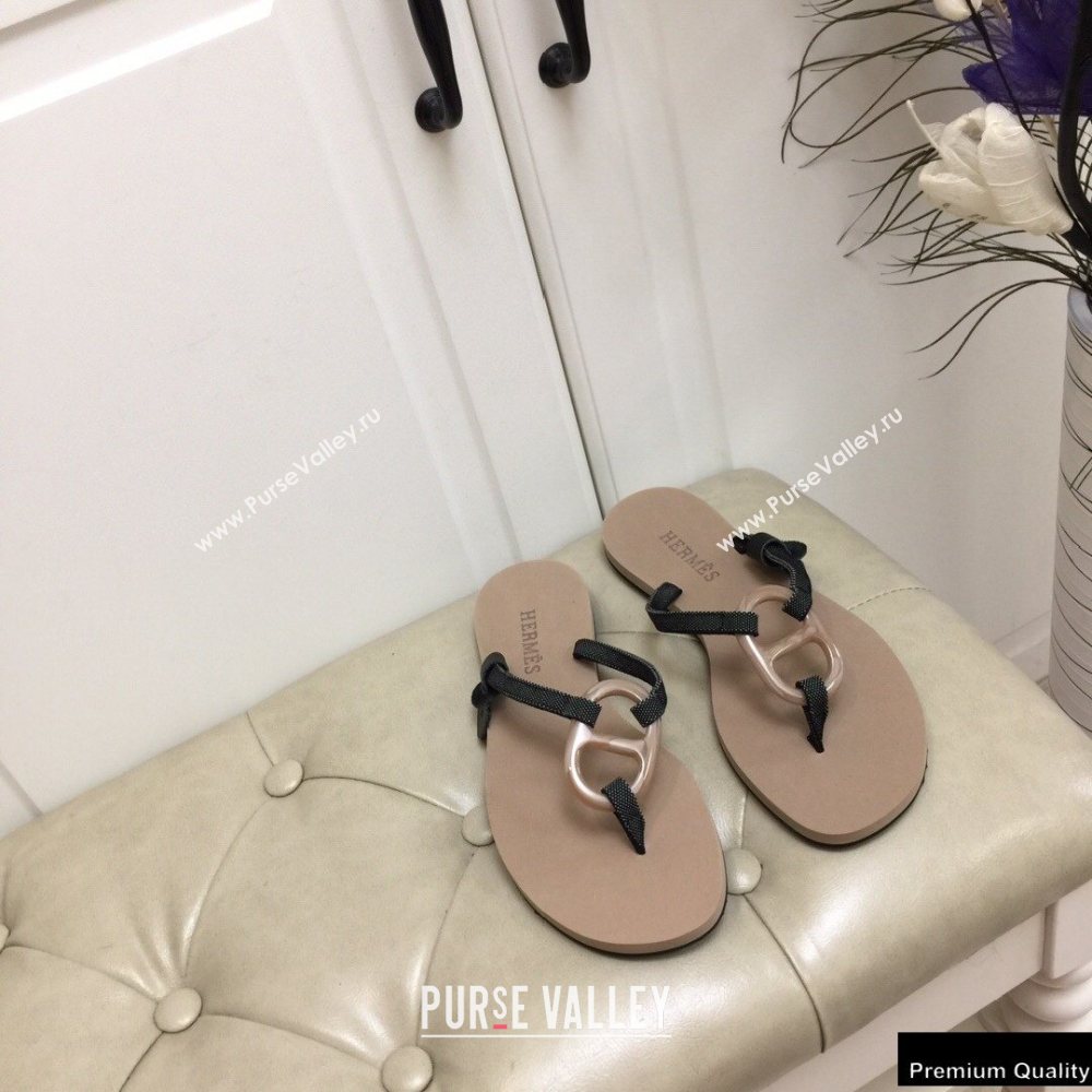 Hermes Kala Nera Chaine Dancre Flip Flops Thongs Sandals 02 (modeng-20122414)