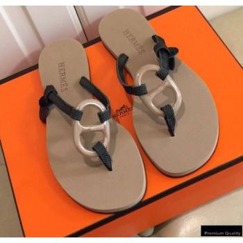 Hermes Kala Nera Chaine Dancre Flip Flops Thongs Sandals 02 (modeng-20122414)