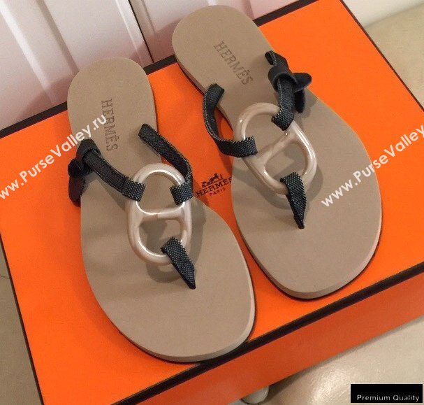 Hermes Kala Nera Chaine Dancre Flip Flops Thongs Sandals 02 (modeng-20122414)