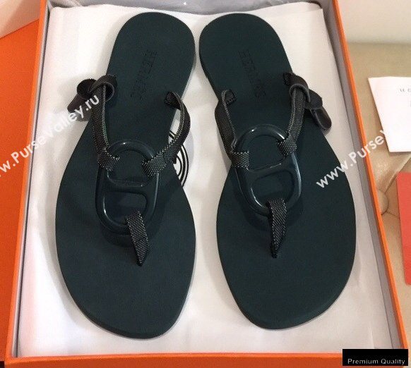 Hermes Kala Nera Chaine Dancre Flip Flops Thongs Sandals 01 (modeng-20122413)