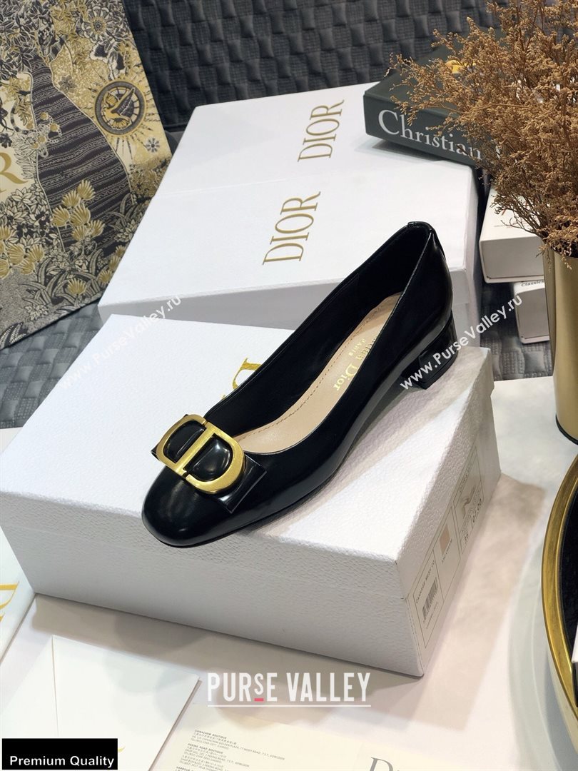 Dior Heel 3.5cm 30 Montaigne Pumps Calfskin Black 2021 (jincheng-20122312)