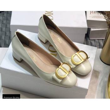 Dior Heel 3.5cm 30 Montaigne Pumps Calfskin White 2021 (jincheng-20122313)