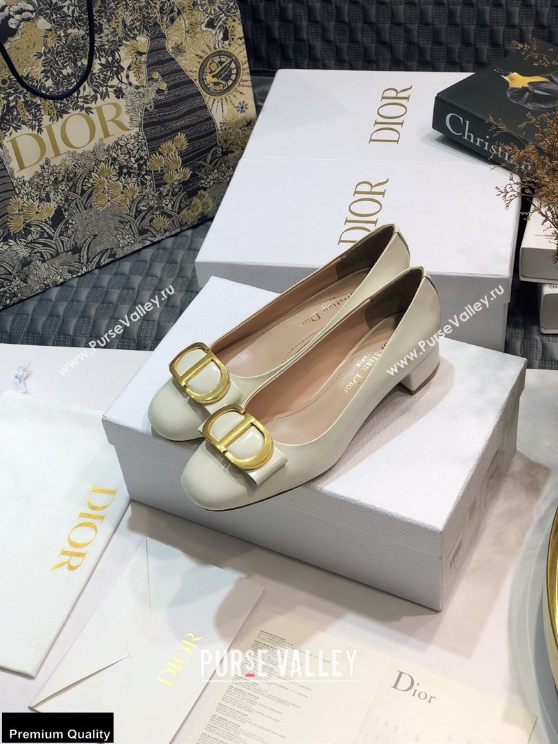 Dior Heel 3.5cm 30 Montaigne Pumps Calfskin White 2021 (jincheng-20122313)