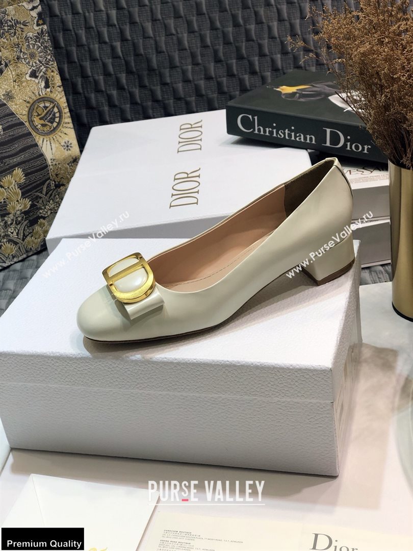 Dior Heel 3.5cm 30 Montaigne Pumps Calfskin White 2021 (jincheng-20122313)