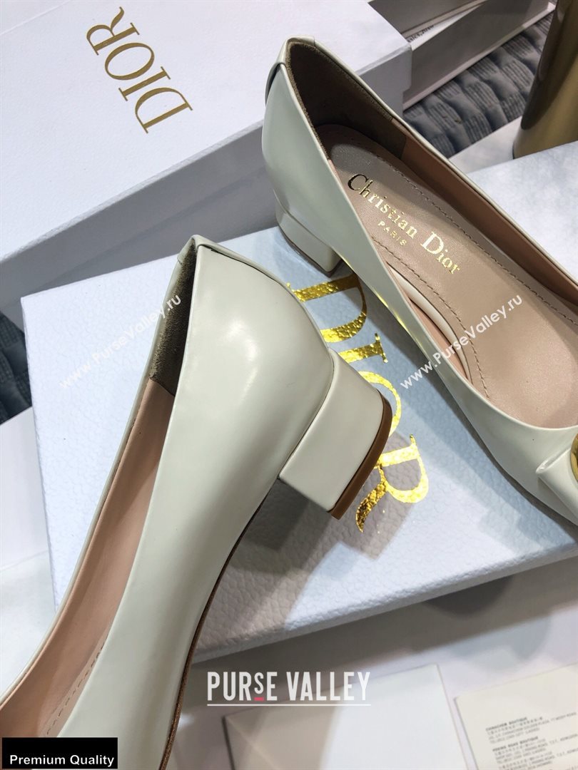 Dior Heel 3.5cm 30 Montaigne Pumps Calfskin White 2021 (jincheng-20122313)