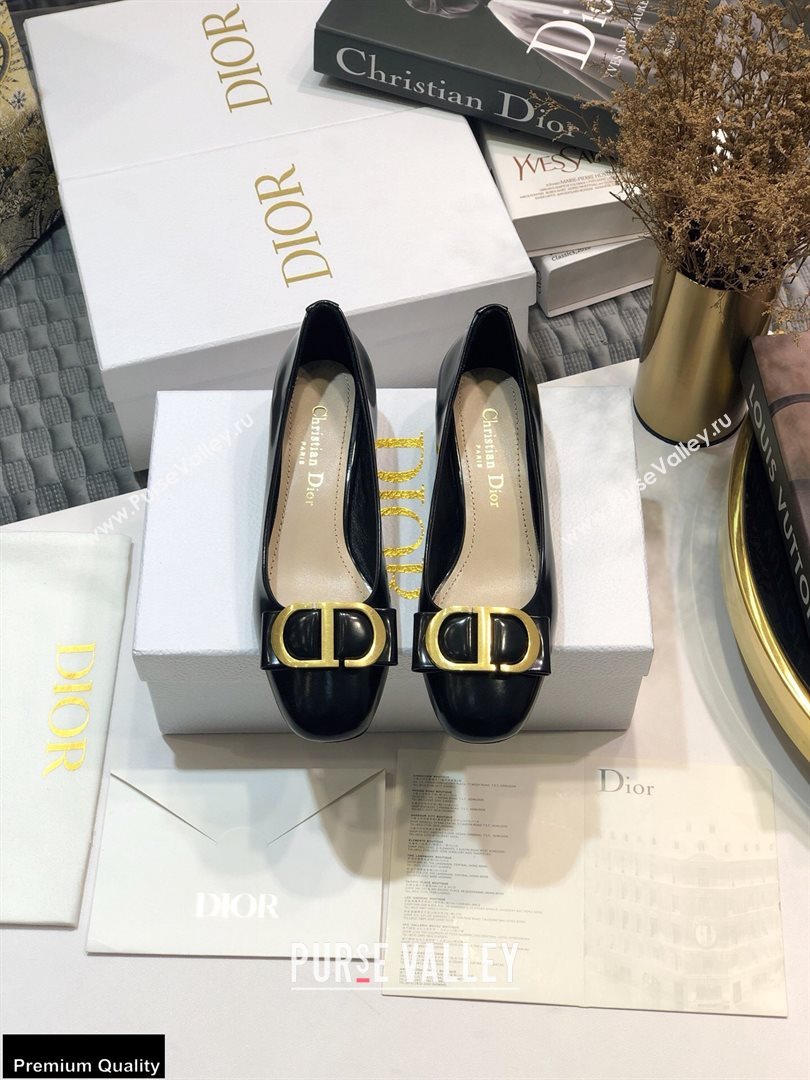 Dior Heel 3.5cm 30 Montaigne Pumps Calfskin Black 2021 (jincheng-20122312)