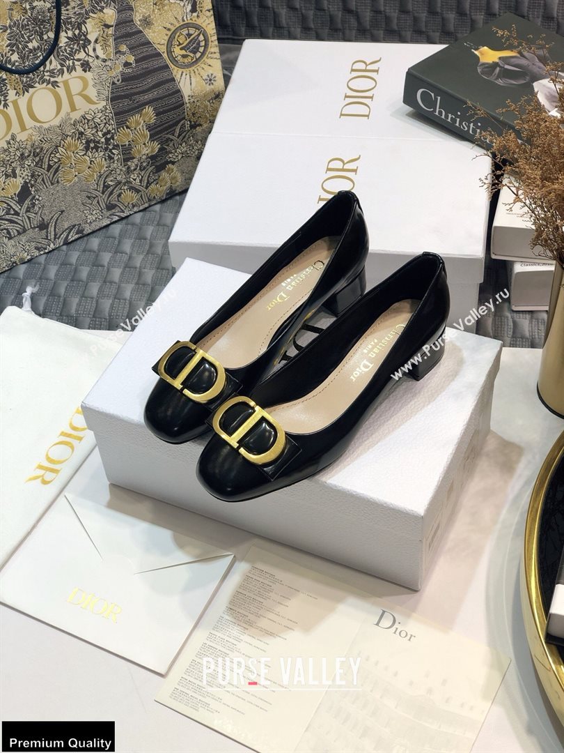 Dior Heel 3.5cm 30 Montaigne Pumps Calfskin Black 2021 (jincheng-20122312)