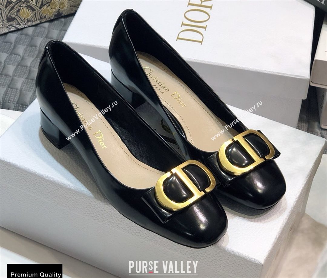 Dior Heel 3.5cm 30 Montaigne Pumps Calfskin Black 2021 (jincheng-20122312)