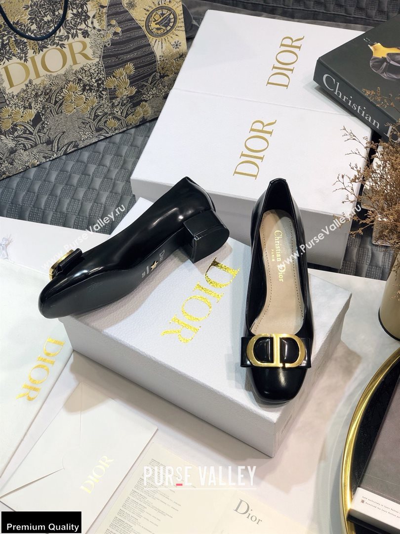 Dior Heel 3.5cm 30 Montaigne Pumps Calfskin Black 2021 (jincheng-20122312)