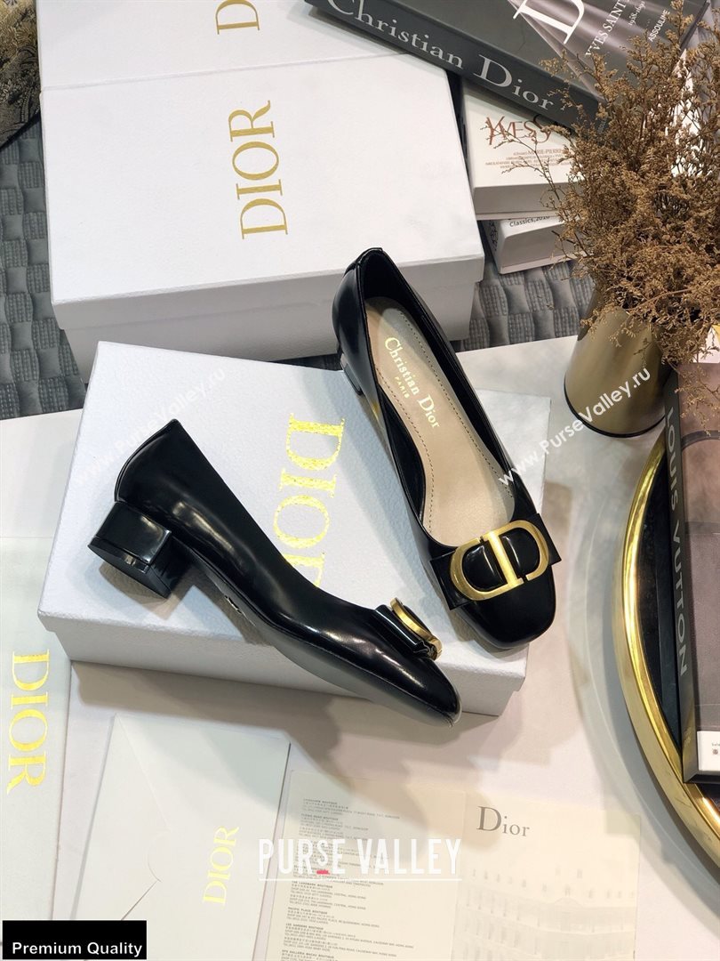 Dior Heel 3.5cm 30 Montaigne Pumps Calfskin Black 2021 (jincheng-20122312)