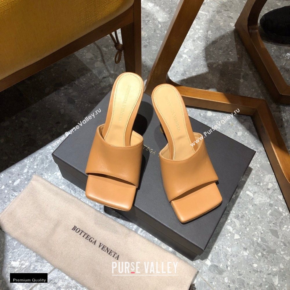 Bottega Veneta Heel 9cm Square Sole Stretch Mules Sandals Apricot 2021 (modeng-20122502)