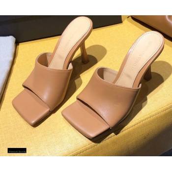 Bottega Veneta Heel 9cm Square Sole Stretch Mules Sandals Apricot 2021 (modeng-20122502)