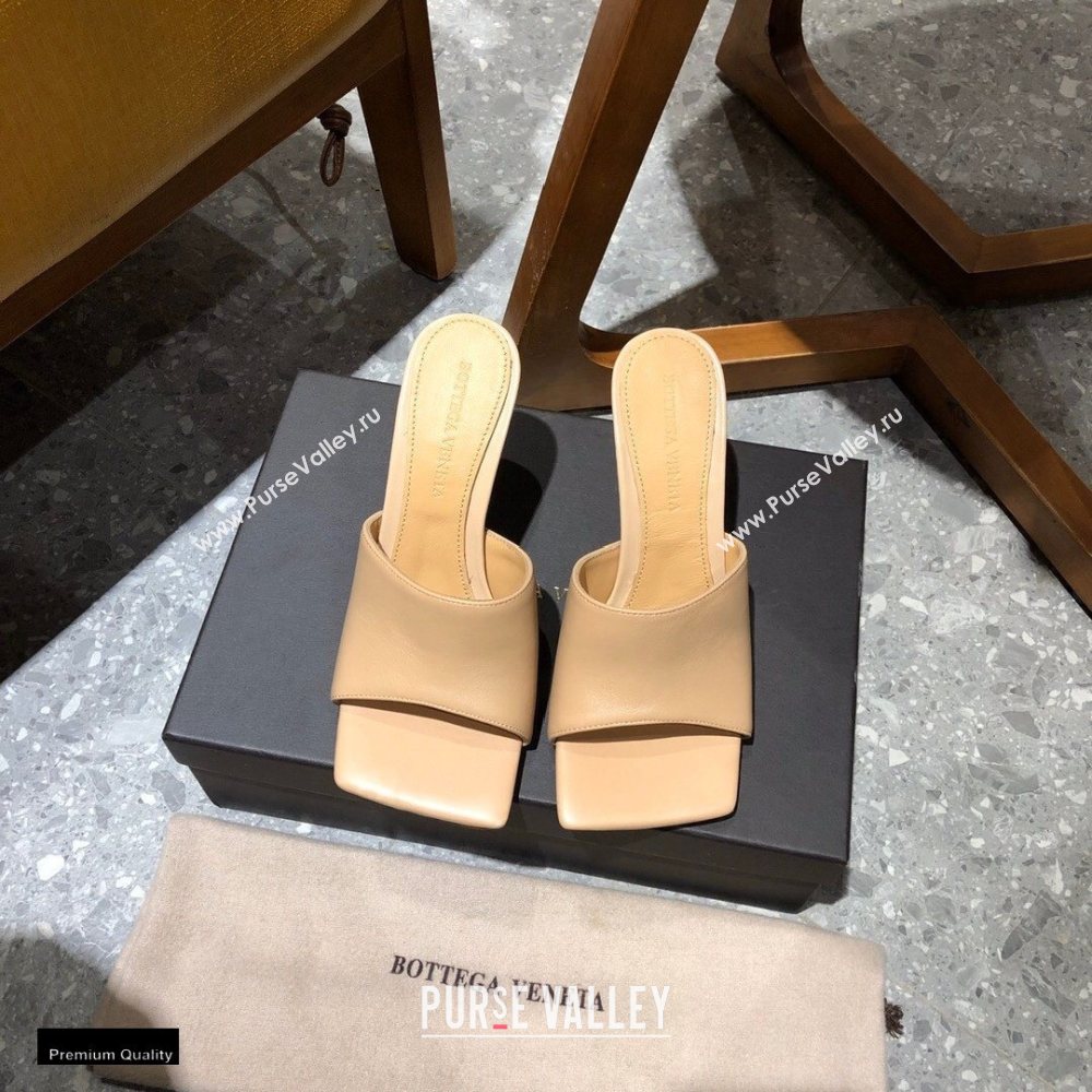 Bottega Veneta Heel 9cm Square Sole Stretch Mules Sandals Beige 2021 (modeng-20122504)