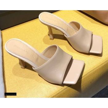 Bottega Veneta Heel 9cm Square Sole Stretch Mules Sandals Beige 2021 (modeng-20122504)