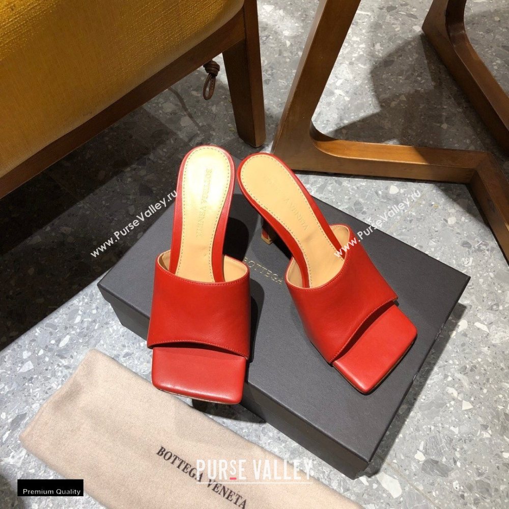 Bottega Veneta Heel 9cm Square Sole Stretch Mules Sandals Red 2021 (modeng-20122505)