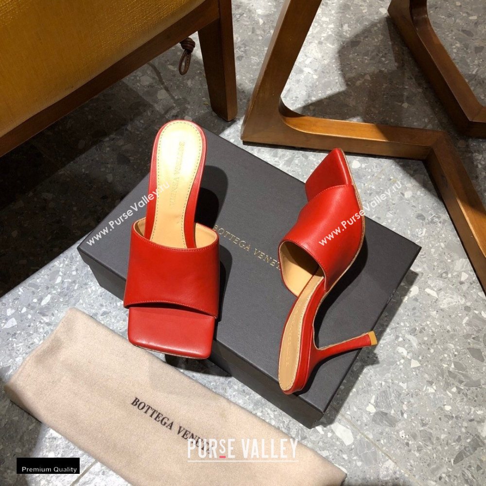 Bottega Veneta Heel 9cm Square Sole Stretch Mules Sandals Red 2021 (modeng-20122505)