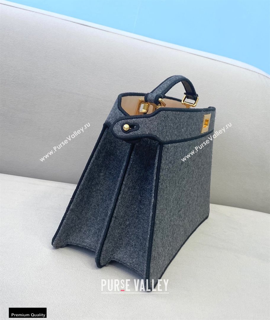 Fendi Gray Flannel Peekaboo ISEEU East-West Bag 2021 (chaoliu-20122617)