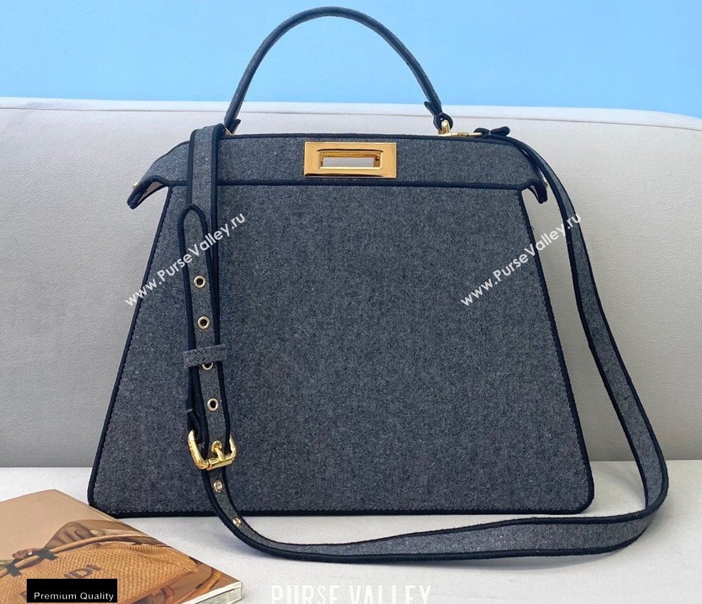 Fendi Gray Flannel Peekaboo ISEEU Medium Bag 2021 (chaoliu-20122616)