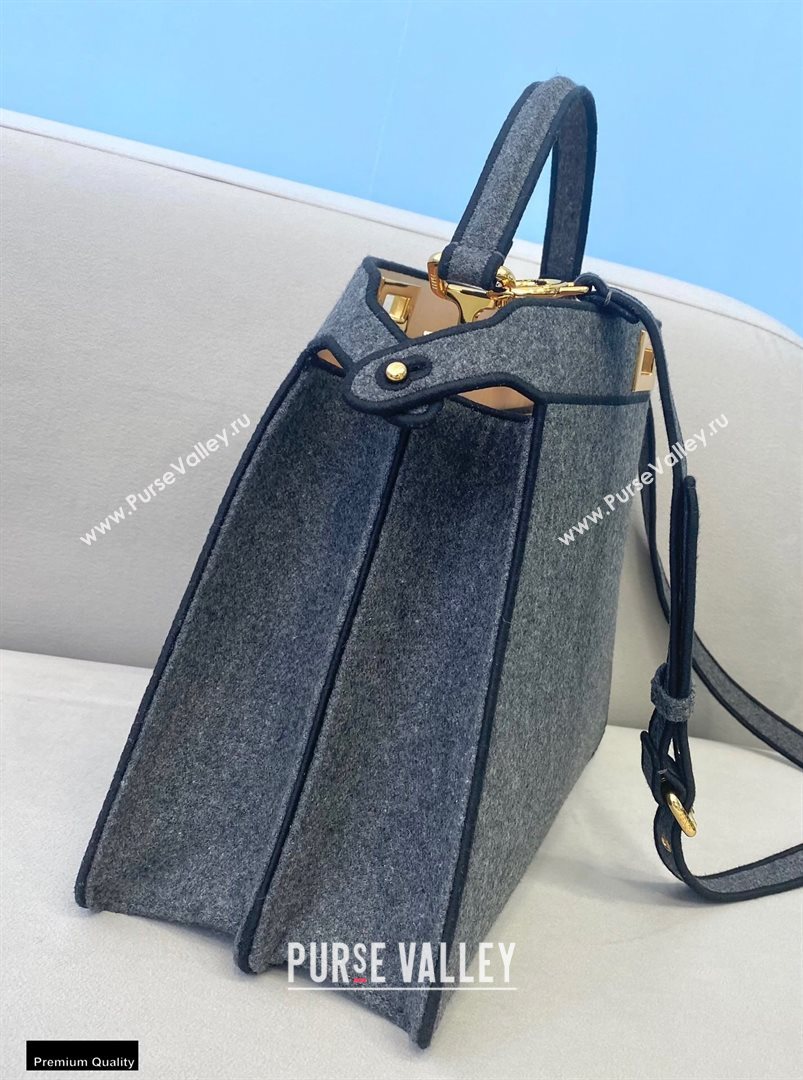 Fendi Gray Flannel Peekaboo ISEEU Medium Bag 2021 (chaoliu-20122616)