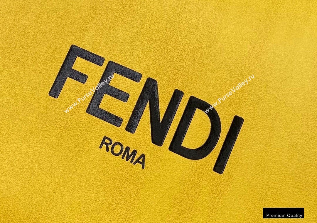 Fendi Leather Flat Pouch Clutch Bag Yellow 2021 (chaoliu-20122605)