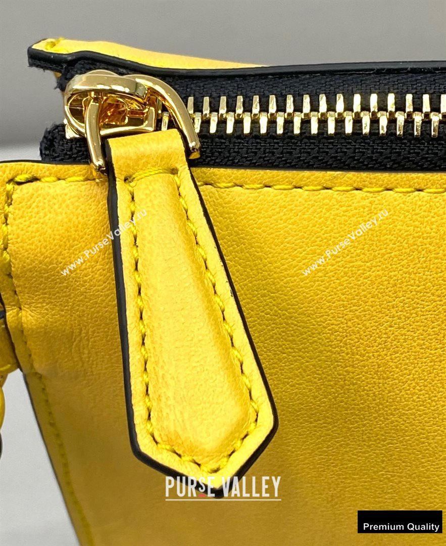 Fendi Leather Flat Pouch Clutch Bag Yellow 2021 (chaoliu-20122605)