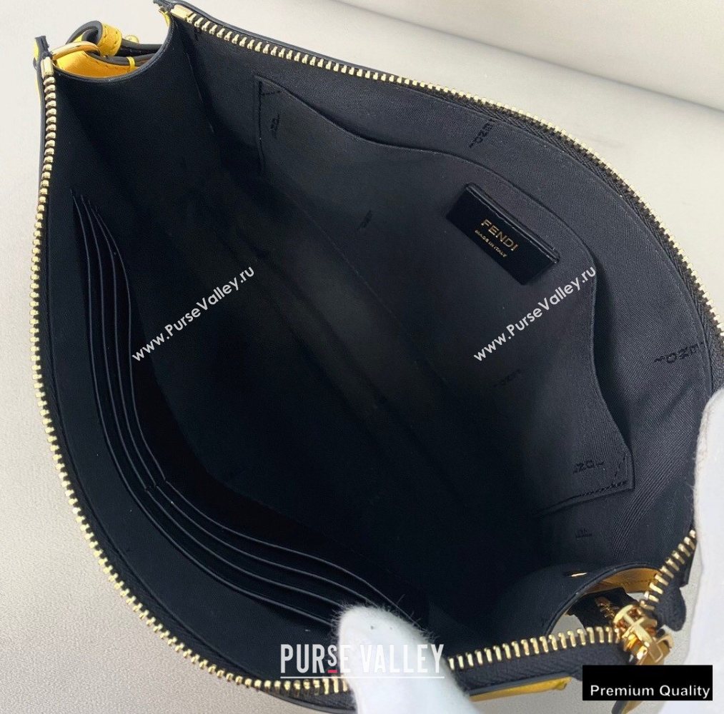 Fendi Leather Flat Pouch Clutch Bag Yellow 2021 (chaoliu-20122605)