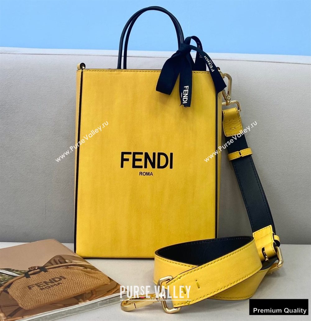 Fendi Leather Pack Small Shopping Bag Yellow 2020 (chaoliu-20120834)