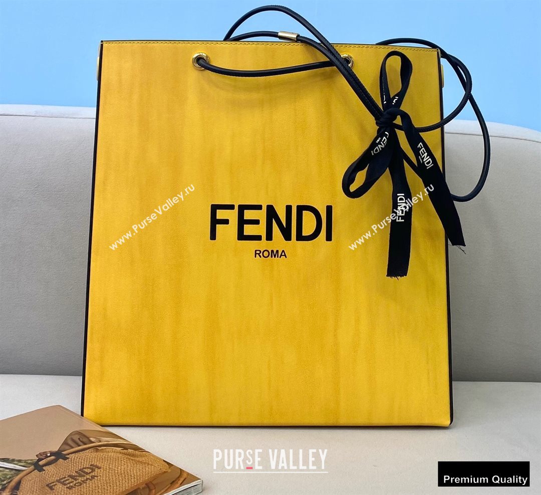 Fendi Leather Pack Medium Shopping Bag Yellow 2021 (chaoliu-20122601)