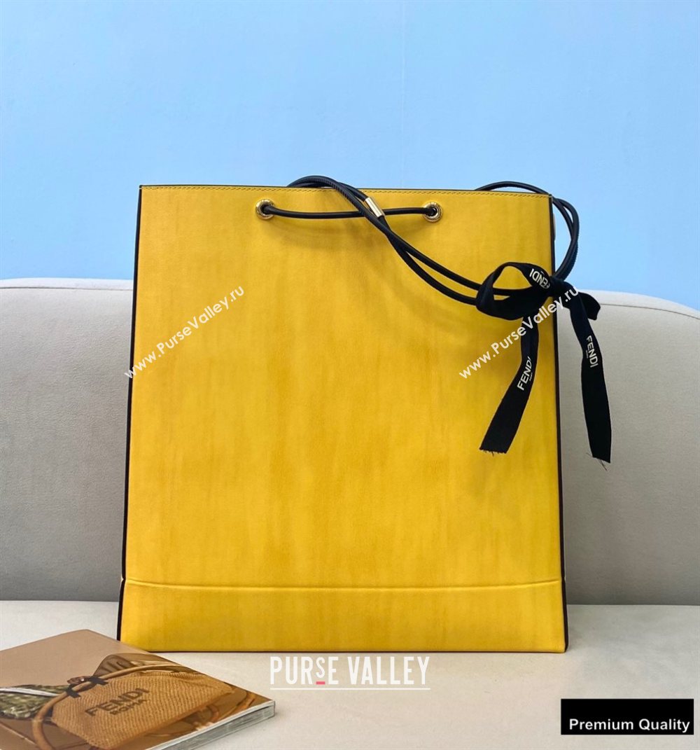 Fendi Leather Pack Medium Shopping Bag Yellow 2021 (chaoliu-20122601)