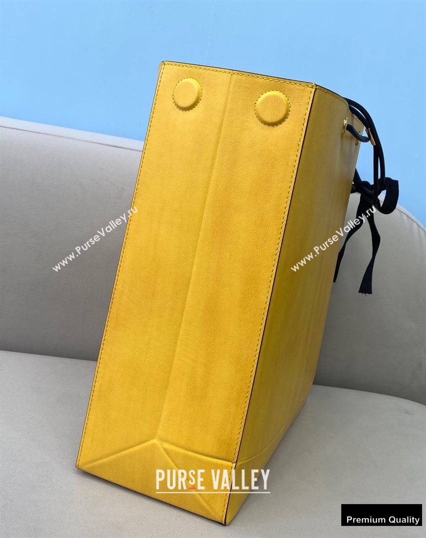 Fendi Leather Pack Medium Shopping Bag Yellow 2021 (chaoliu-20122601)