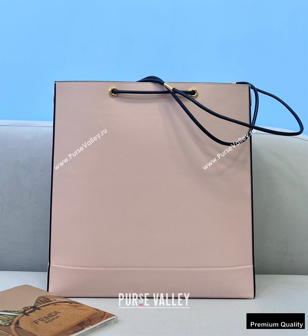 Fendi Leather Pack Medium Shopping Bag Pale Pink 2021 (chaoliu-20122602)