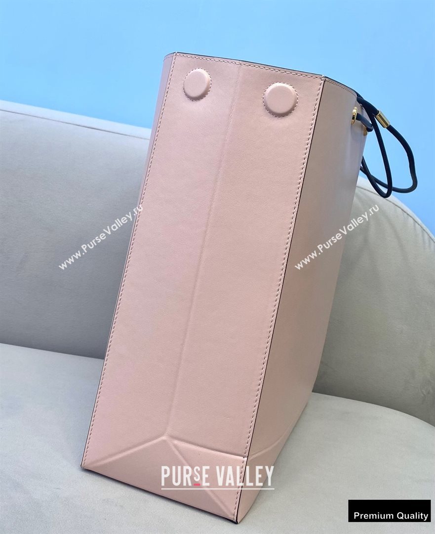 Fendi Leather Pack Medium Shopping Bag Pale Pink 2021 (chaoliu-20122602)
