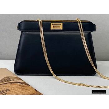 Fendi Leather Peekaboo I See U Pochette Bag Black 2021 (chaoliu-20122613)