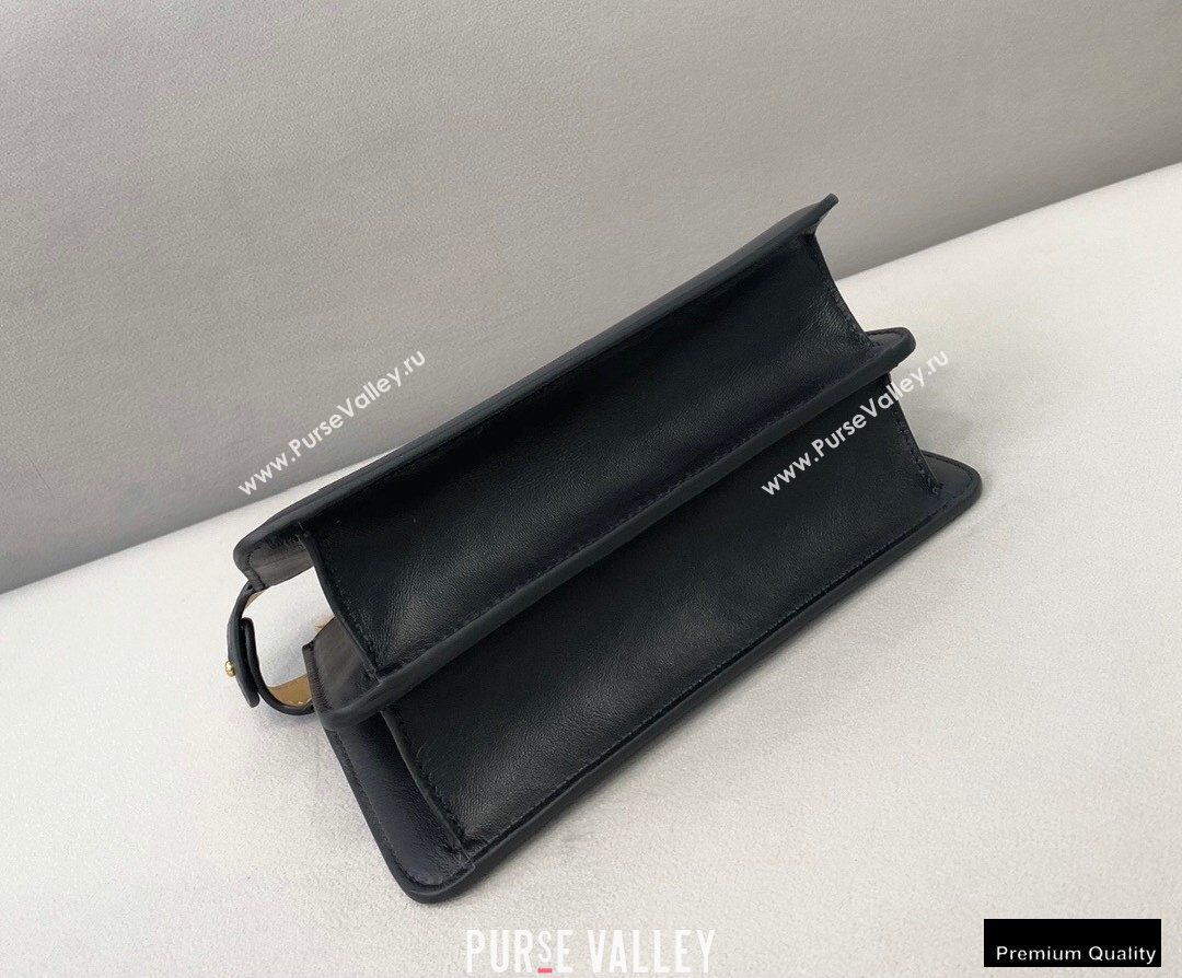 Fendi Leather Peekaboo I See U Pochette Bag Black 2021 (chaoliu-20122613)