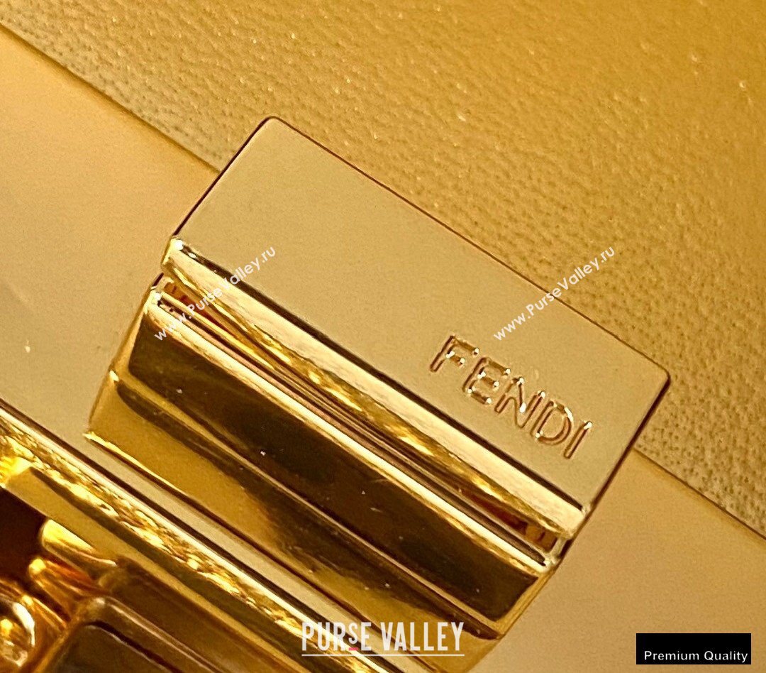 Fendi Leather Peekaboo I See U Pochette Bag Black 2021 (chaoliu-20122613)